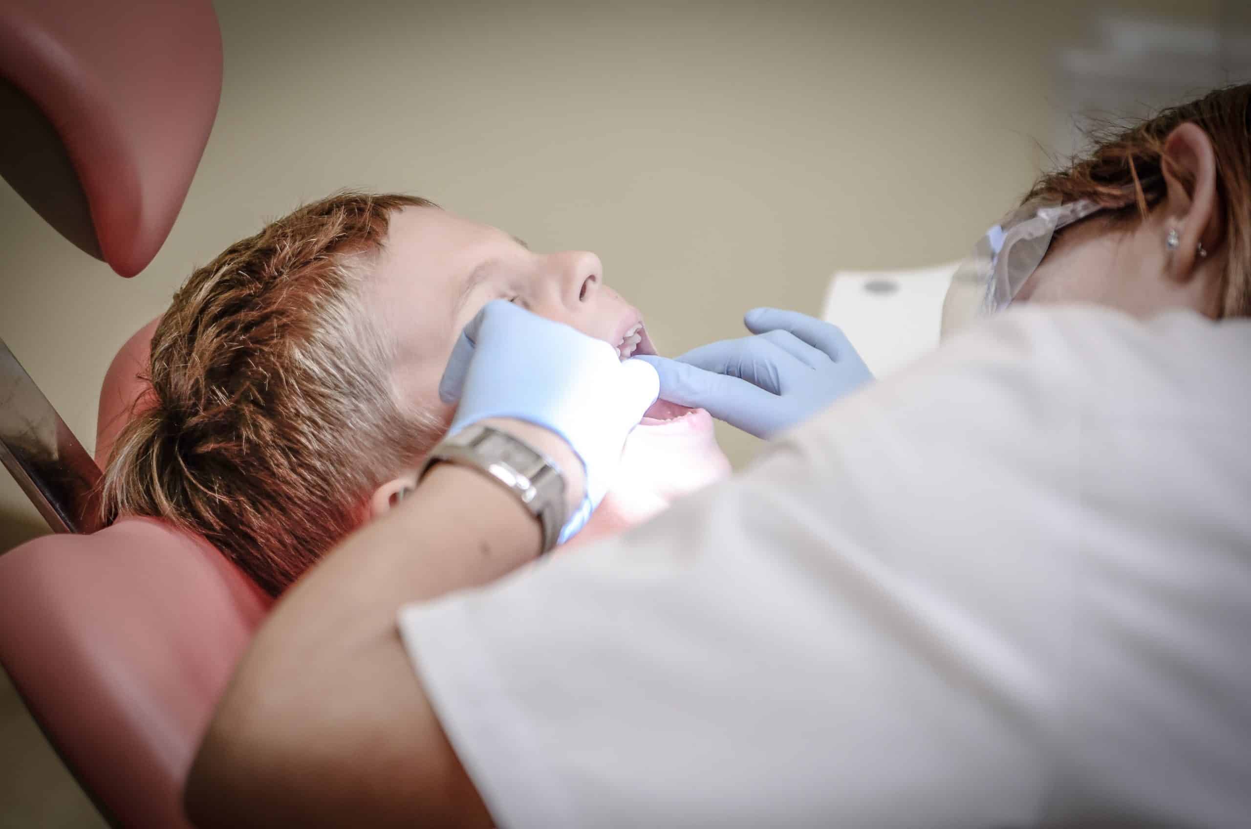 Child at dental checkup