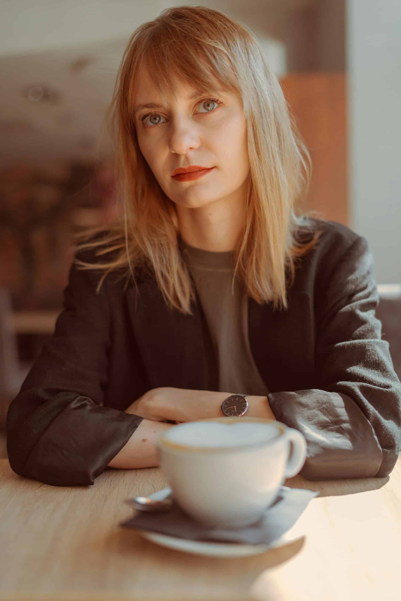 Woman drinking coffee